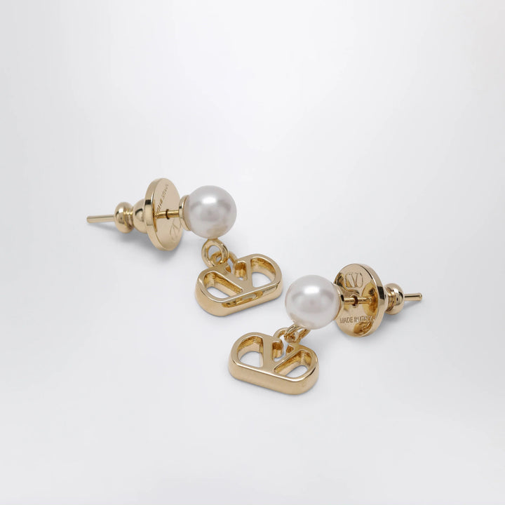 Valentino Garavani - Gold-tone VLogo Signature earrings with pearl