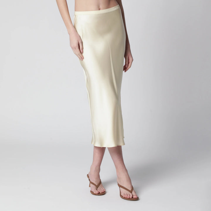 ANINE BING - Bar midi skirt in butter-colored silk