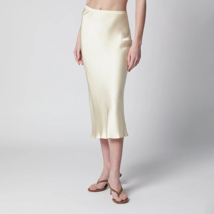 ANINE BING - Bar midi skirt in butter-colored silk