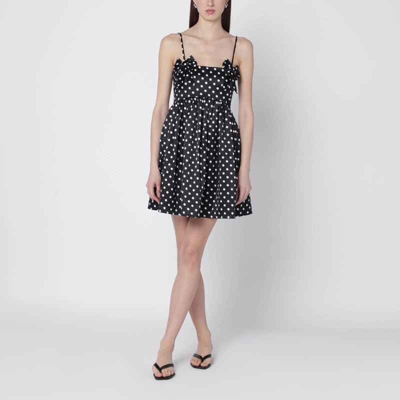 Dresses GANNI - Black satin mini dress with polka dots - 36 FR Brand