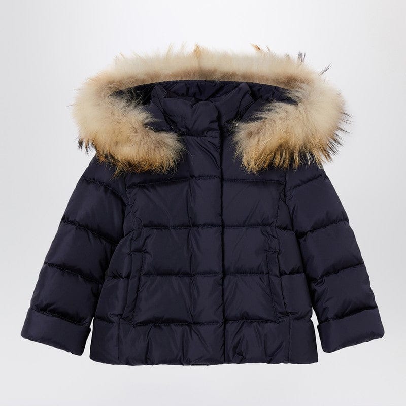 Coats & Jackets Il Gufo - Blue nylon hooded down jacket - 4 Y Brand