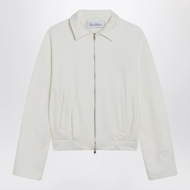 Max Mara - White cropped sweatshirt in silk blend