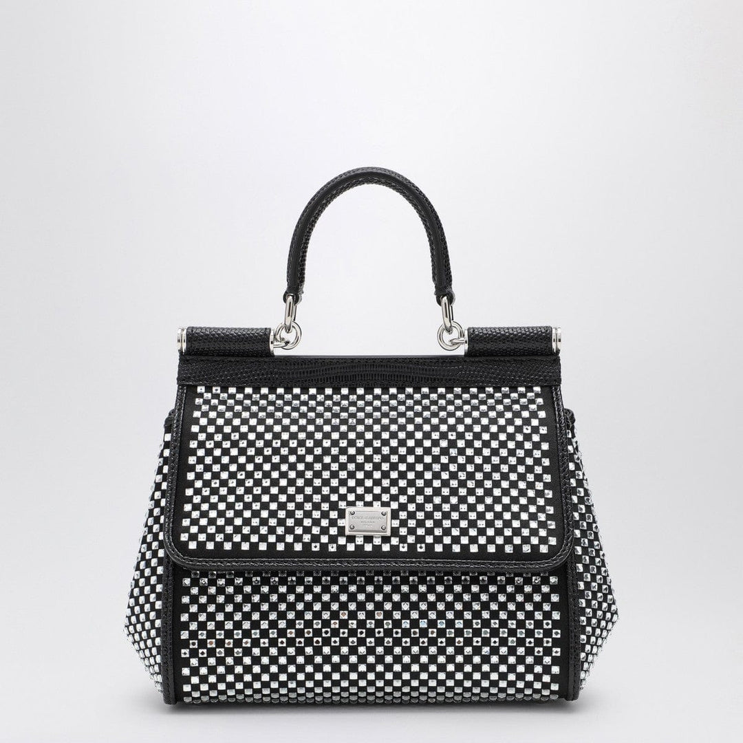 Handbag UNI Dolce&Gabbana Black Sicily medium handbag with crystals Brand