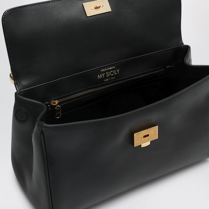 Dolce&amp;Gabbana - My Sicily medium black plongé leather bag