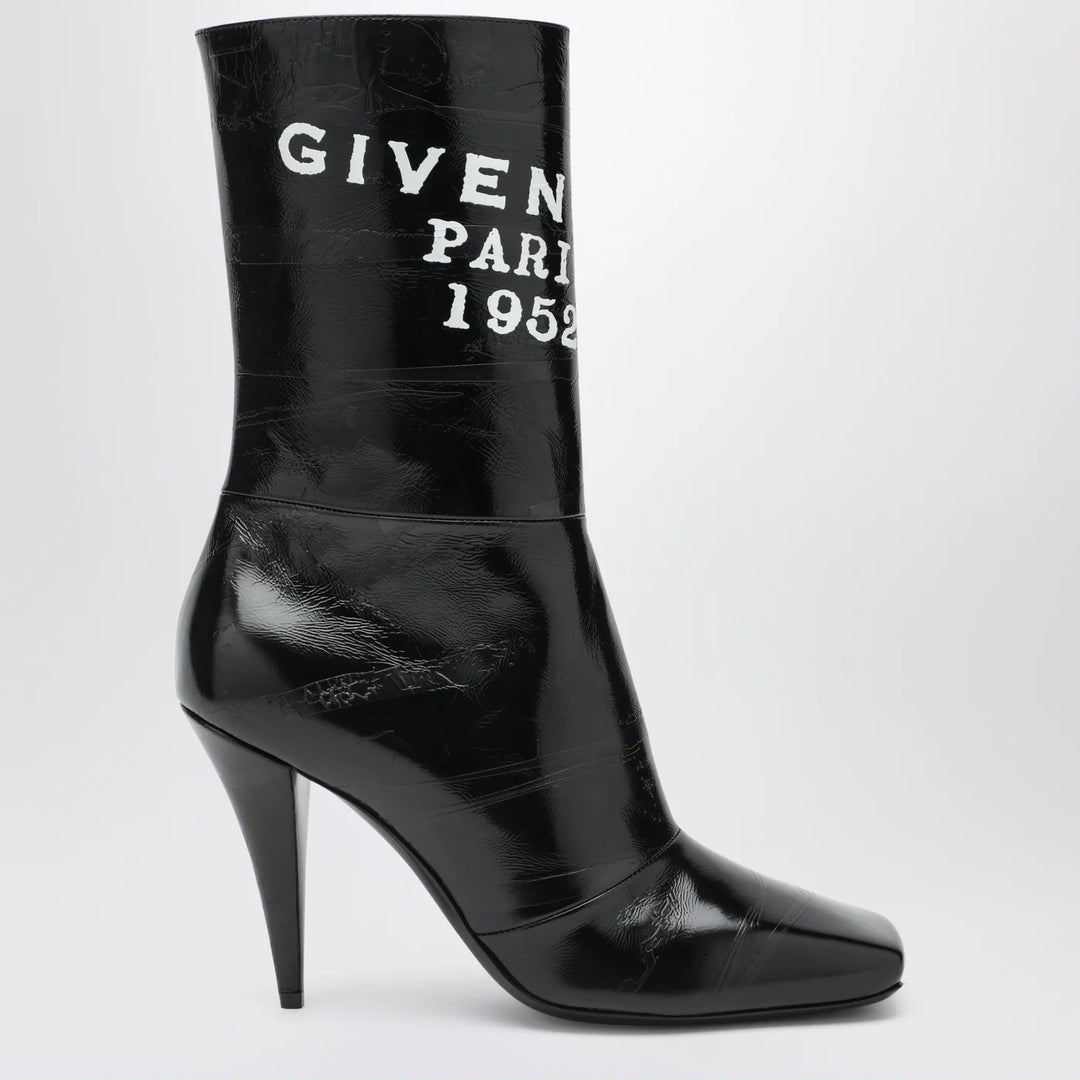 Givenchy - Black Sliced Square GIVENCHY Tape ankle boots