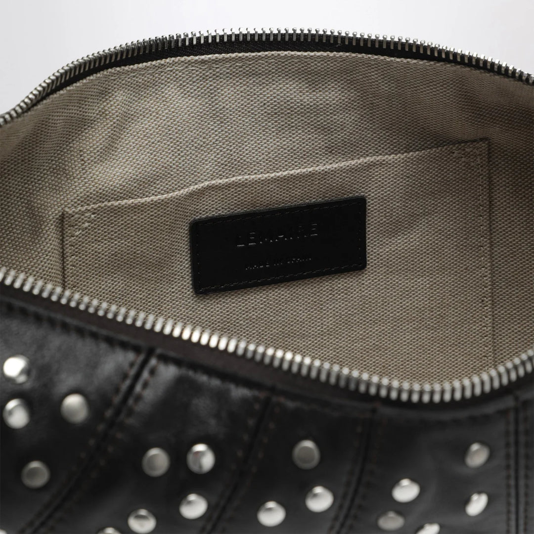 LEMAIRE - Brown Fortune Croissant bag with studs