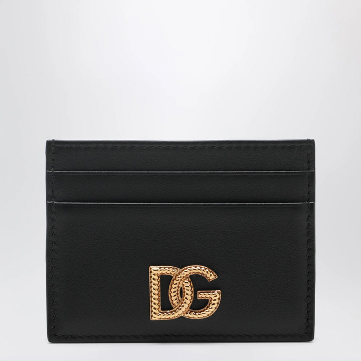 Dolce&amp;Gabbana - DG Intrecciato card holder with woven logo in calfskin, black