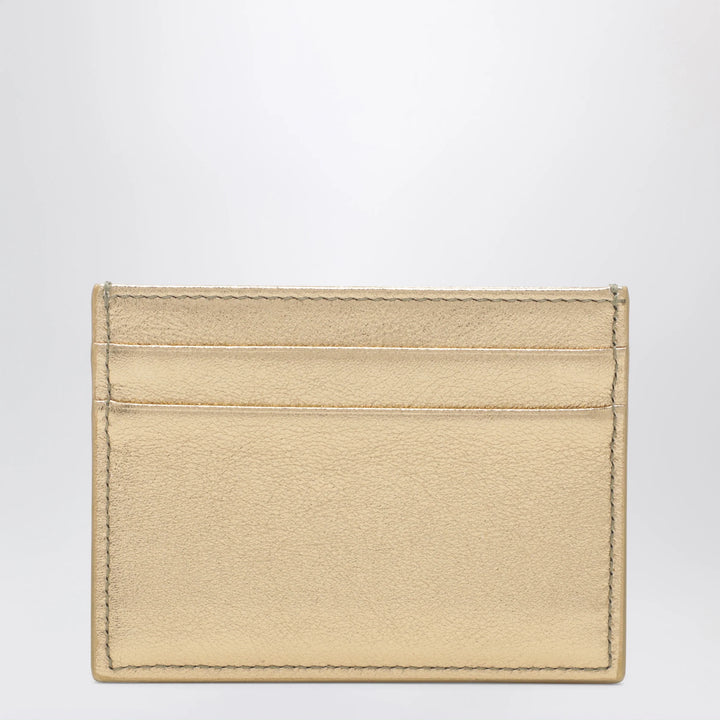 Dolce&amp;Gabbana - Laminated calfskin DG logo card holder in gold