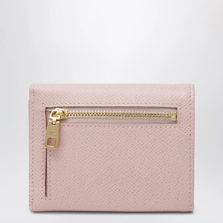 Dolce&amp;Gabbana - Blush pink Dauphine leather French flap wallet