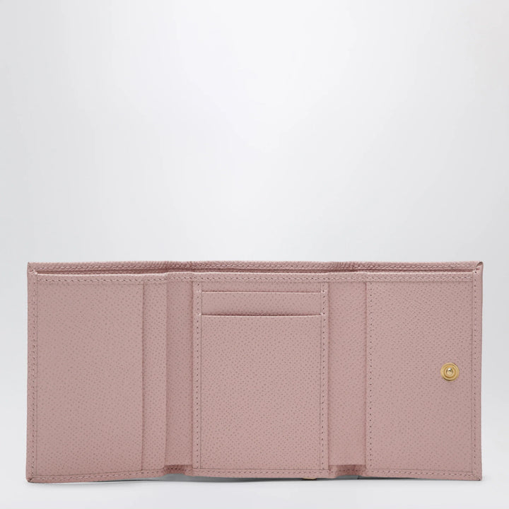 Dolce&amp;Gabbana - Blush pink Dauphine leather French flap wallet