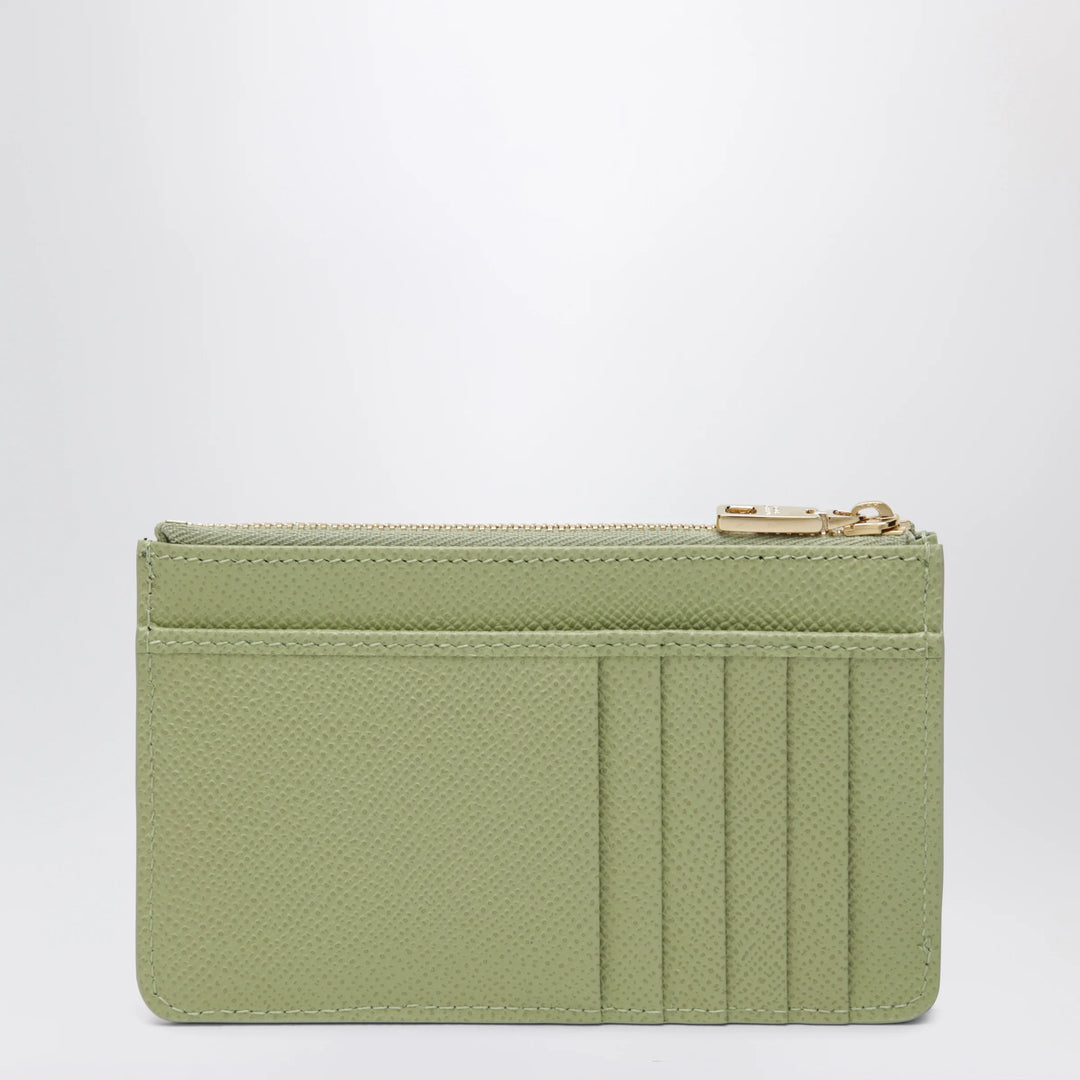 Dolce&amp;Gabbana - Dauphine calfskin zip card holder in sage