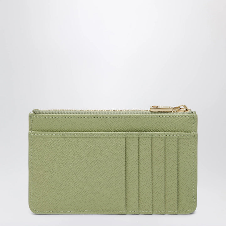 Dolce&amp;Gabbana - Dauphine calfskin zip card holder in sage