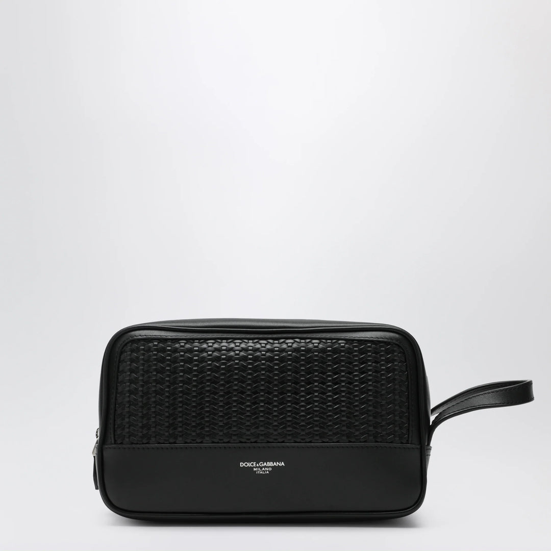 Dolce&amp;Gabbana - Atene toiletry bag in plonge calfskin leather, black
