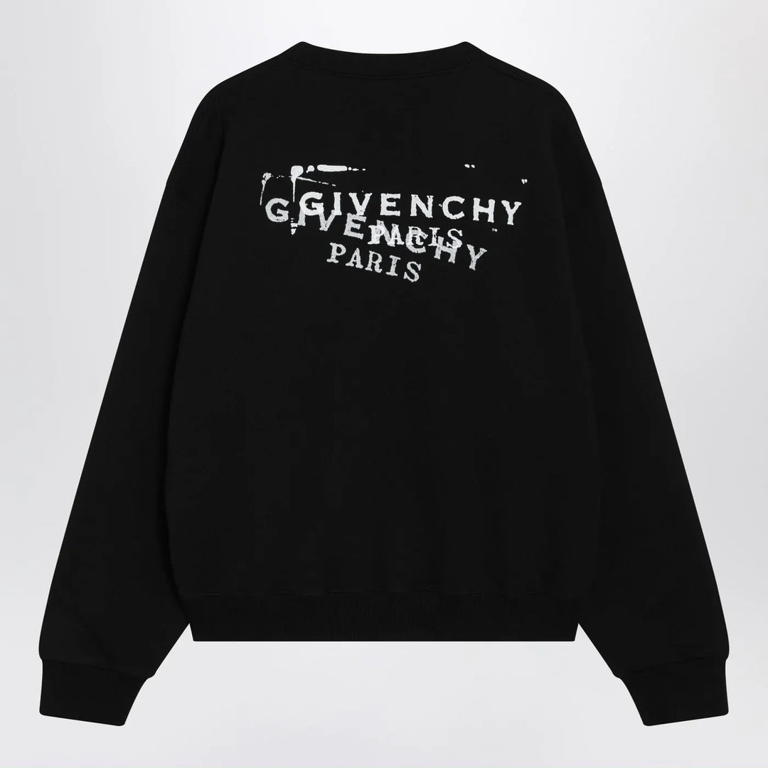 Givenchy - Black brushed cotton sweatshirt with logo
