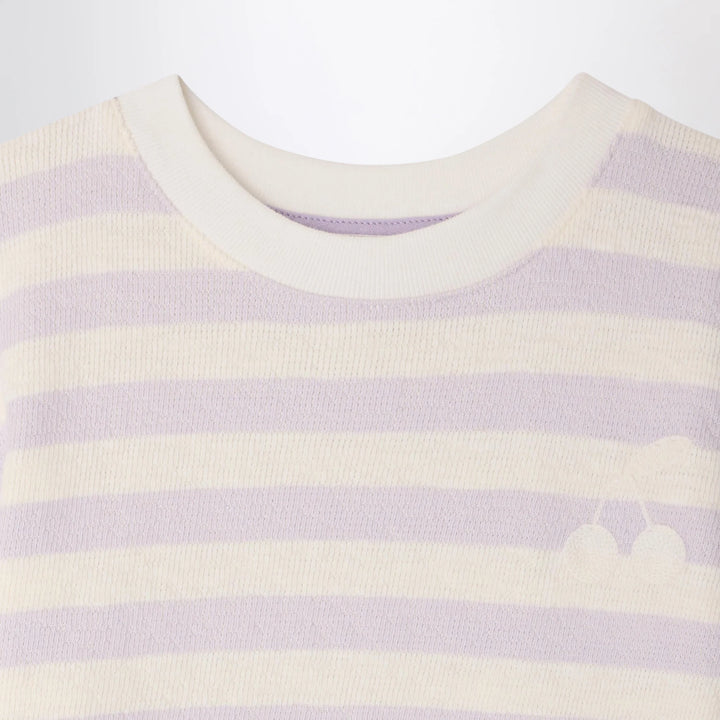 Bonpoint - Farah lilac/ivory striped T-shirt