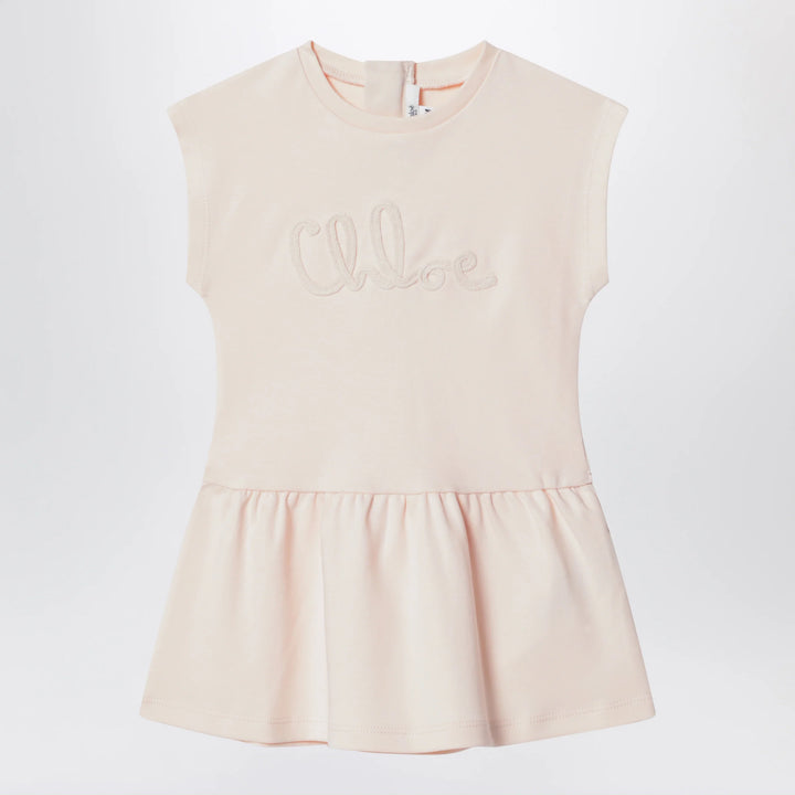 Chloé - Light pink dress with logo embroidery