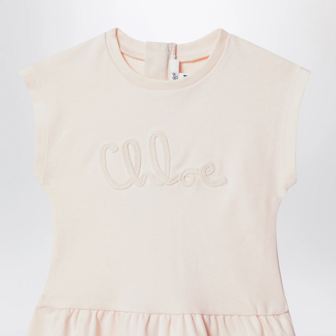 Chloé - Light pink dress with logo embroidery
