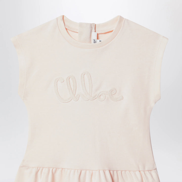Chloé - Light pink dress with logo embroidery