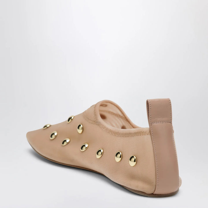 Rita Blushy Beige ballet flats in transparent mesh