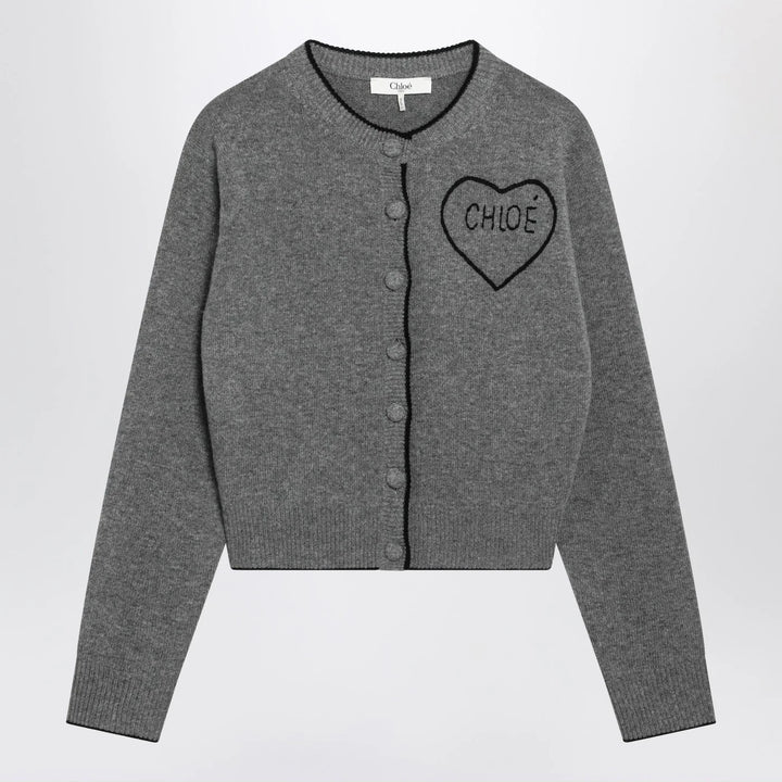 Chloé - Grey wool and cashmere cardigan