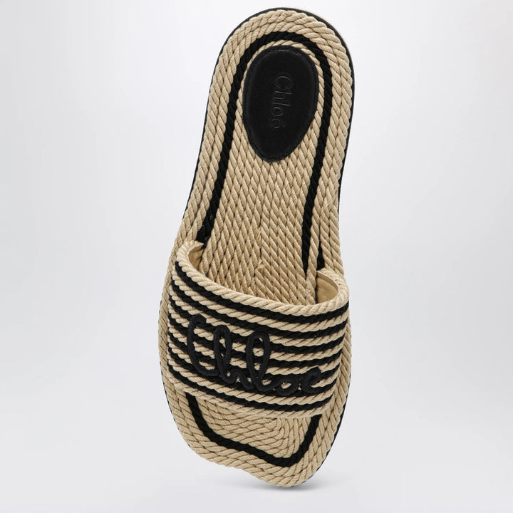 Chloé - Sand mules in hand-braided recycled rope, black