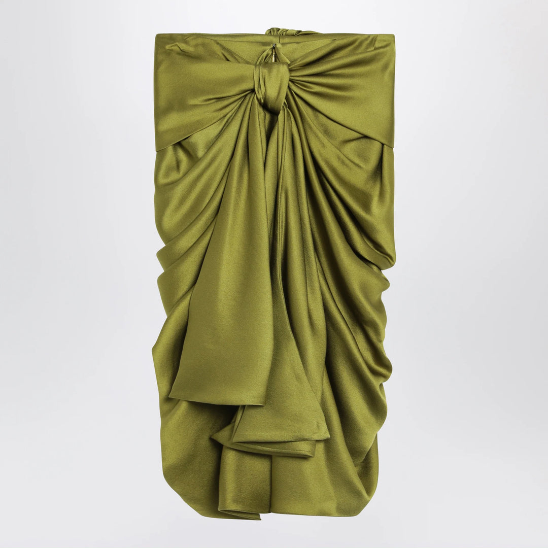 Chloé - Green draped silk skirt