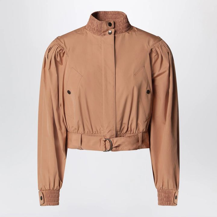 Chloé - Ruched short cotton poplin jacket in Reef Shell