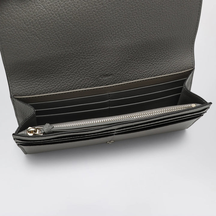 Chloé - Grey Alphabet flap wallet in grained leather