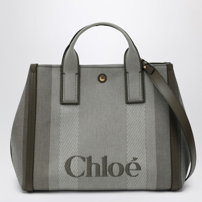 Shopping Totes Chloé - Carry tote bag in dark green striped canvas - One size Brand