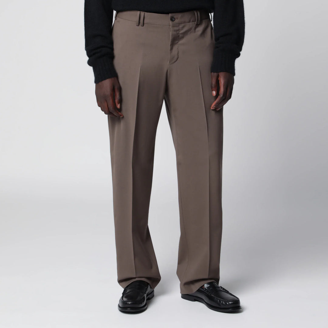 PT Torino - Taupe Wool-Blend Trousers Brand Pants 46 IT