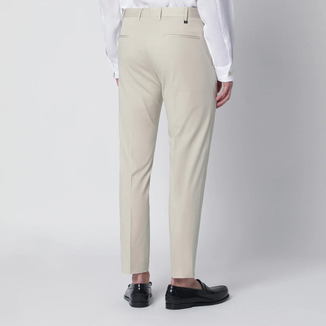 PT Torino - Beige slim-fit cotton-blend trousers