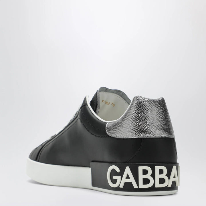 Dolce&amp;Gabbana - Portofino classic leather sneakers in black and silver