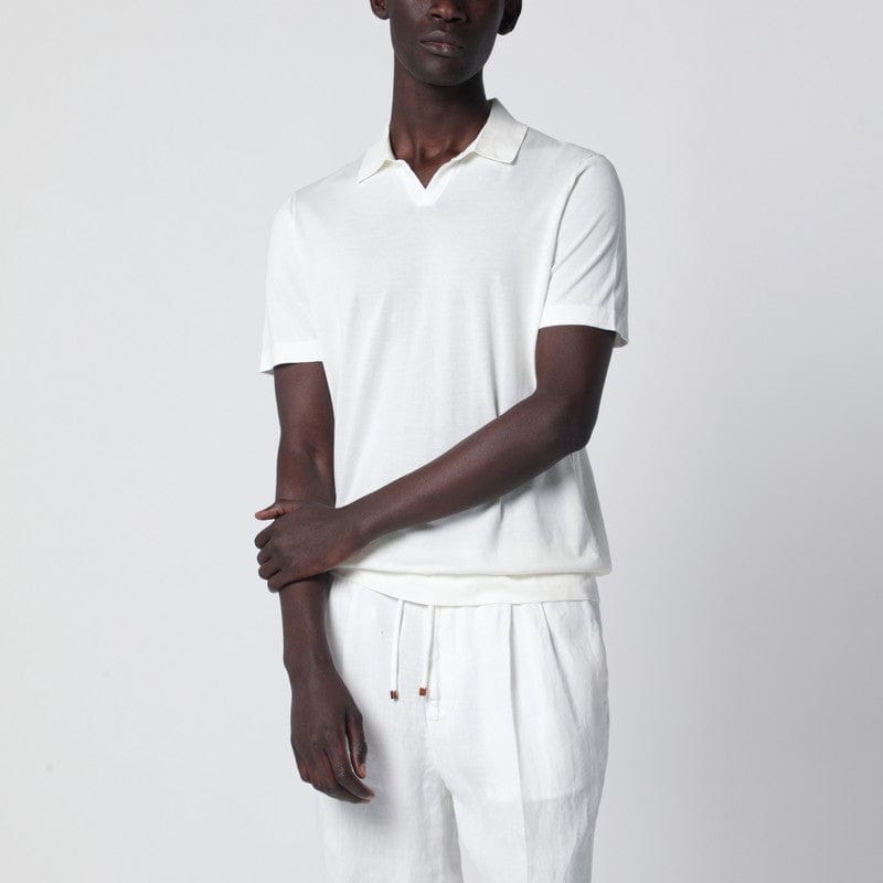 Shirts & Tops Drumohr - Milk-white cotton knit polo - 52 IT Brand