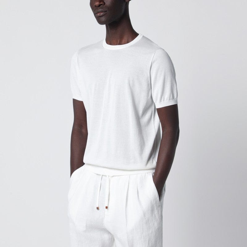 Shirts & Tops Drumohr - Crew neck t-shirt in milky white cotton - 56 IT Brand