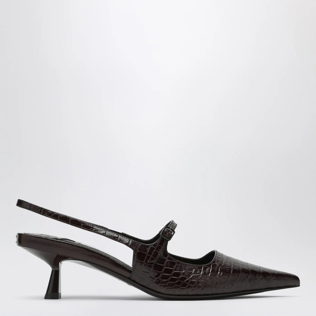 Jimmy Choo - Didi 45 brown crocodile effect neckline