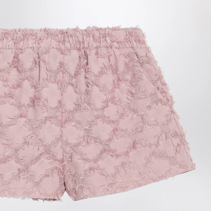 Douuod - Pink patterned shorts with fringes