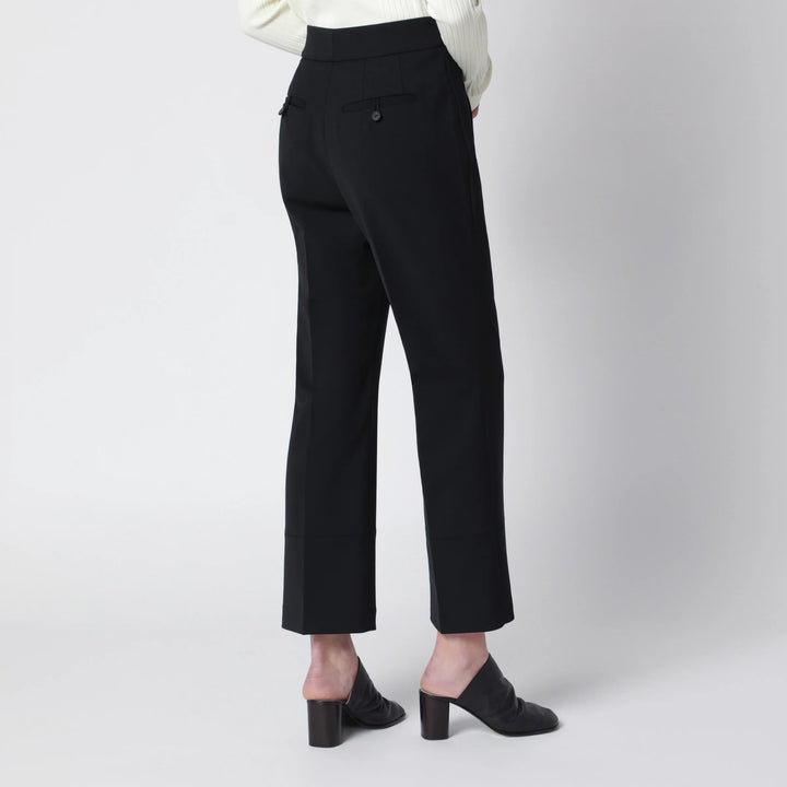 Entire Studios - Black wool-blend flared cropped trousers