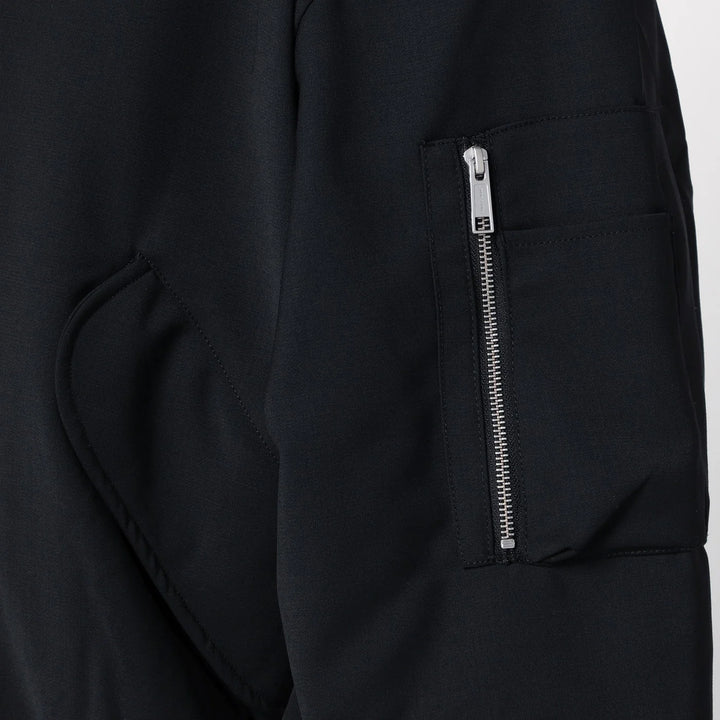 Entire Studios - Black zip-up bomber jacket in wool blend