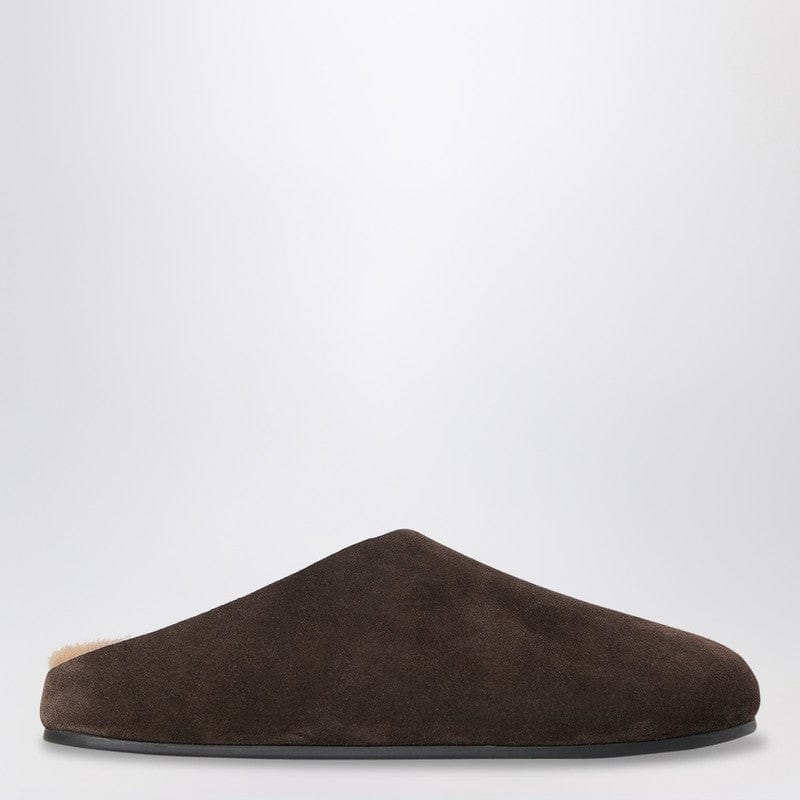 Shoes The Row - Hudson brown suede and shearling mules - 37 IT Brand