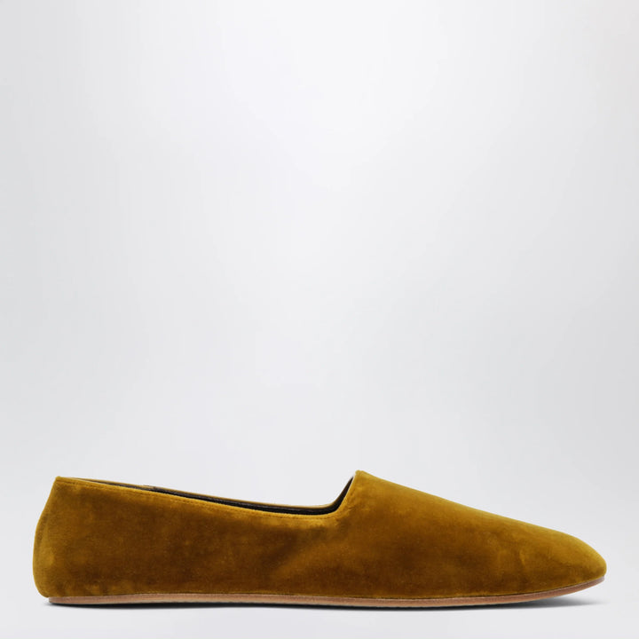 The Row - Ponti velvet slip-on slippers in mustard