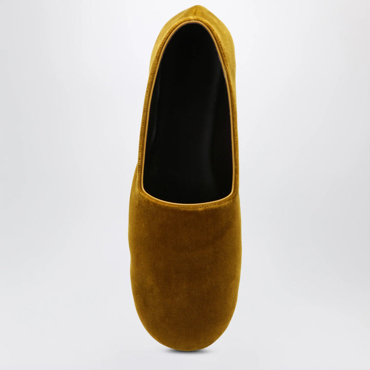 The Row - Ponti velvet slip-on slippers in mustard