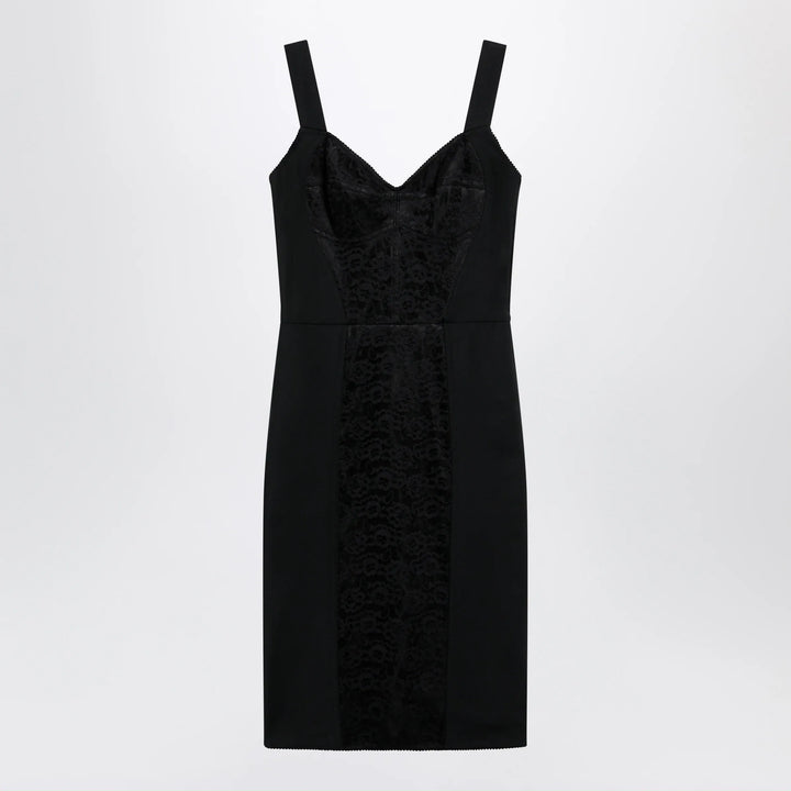 Dolce&amp;Gabbana - Black sheath dress with lace details