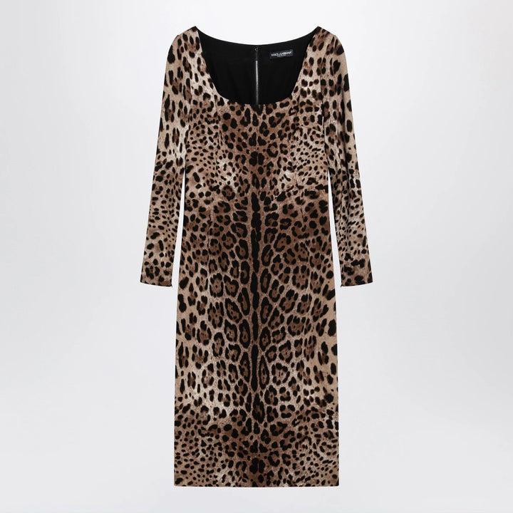 Dolce&amp;Gabbana - Leopard-print long-sleeve dress in viscose