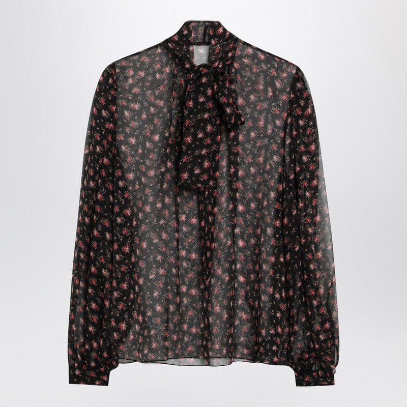 Shirts & Tops Dolce&Gabbana - Black chiffon blouse with small rose print - 44 IT Brand