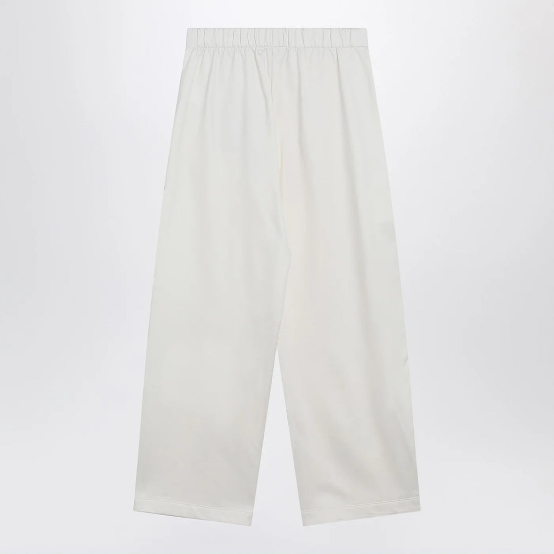 Max Mara - White silk blend trousers