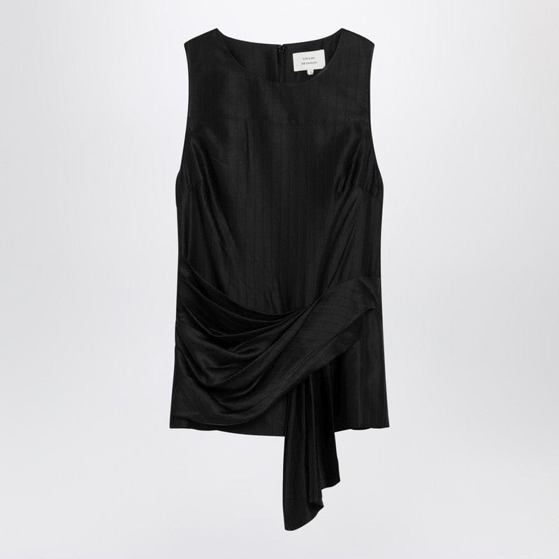 Shirts & Tops LouLou De Saison - Black draped Fonda top - L Brand