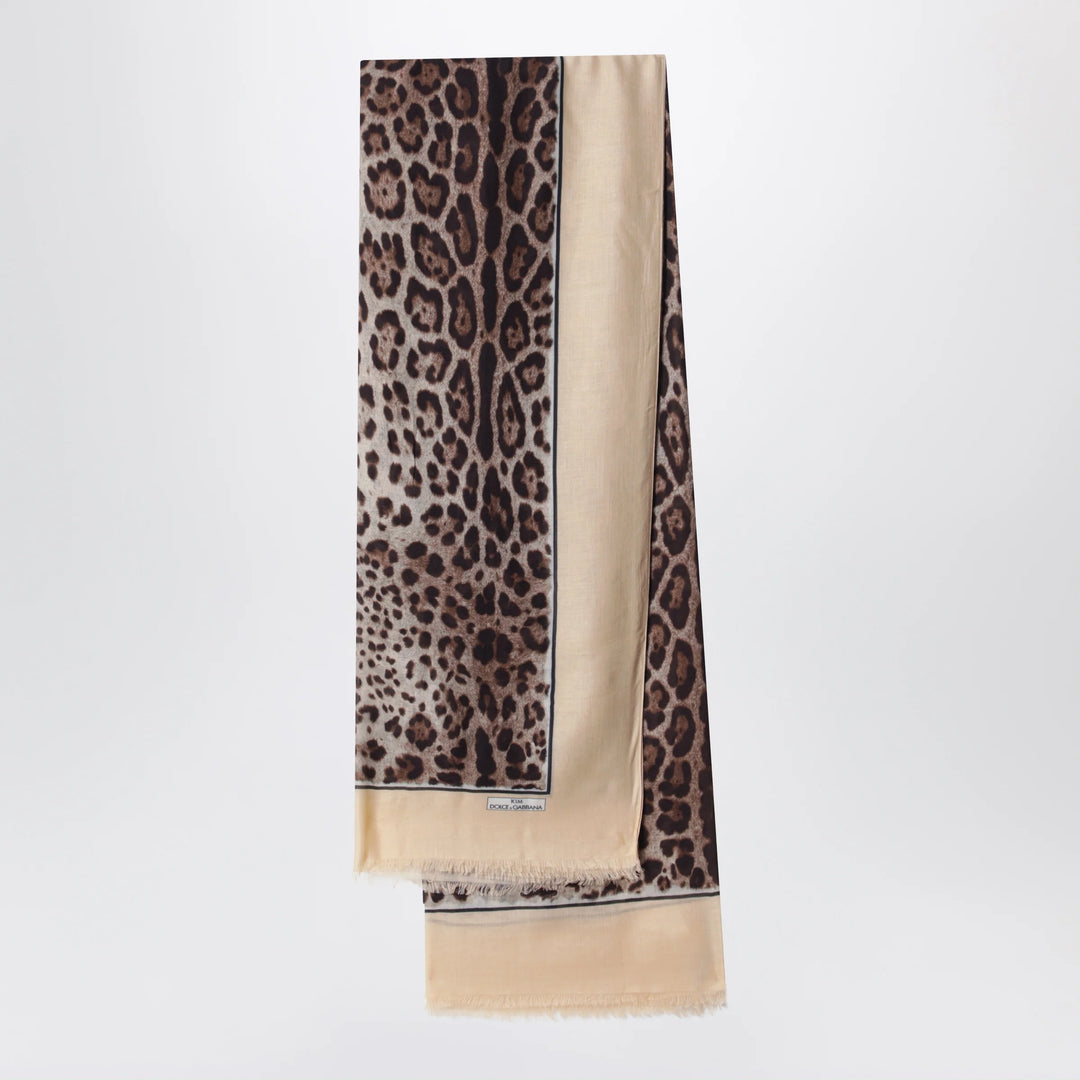 Dolce&amp;Gabbana - Kim leopard-print modal and cashmere scarf, nude