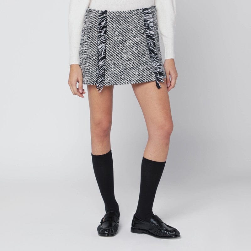 Skirts Durazzi Milano - Black/white patterned wool-blend mini skirt - 40 IT Brand