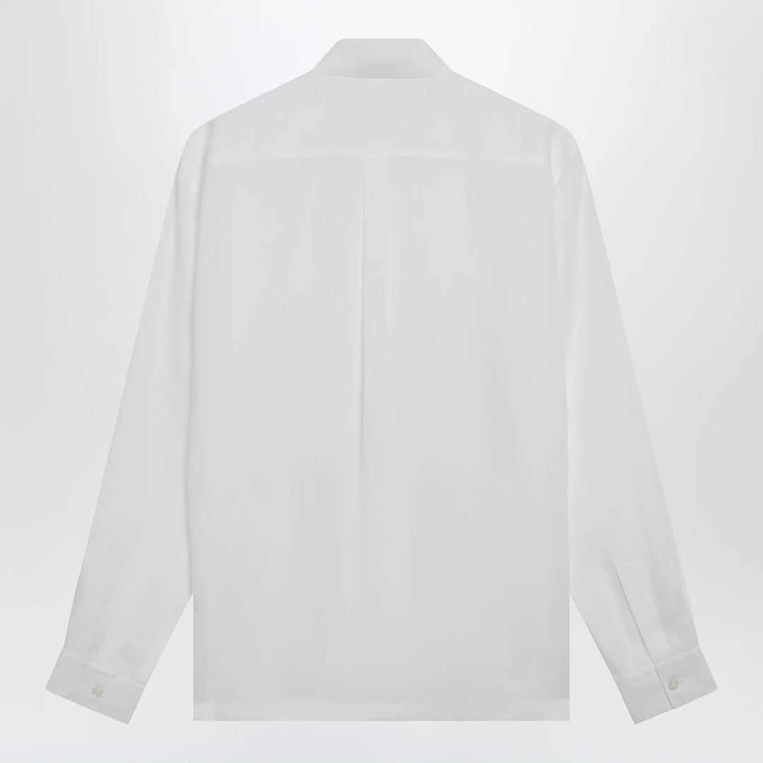 Dolce&amp;Gabbana - Hawaii-fit linen shirt with DG hardware, optic white