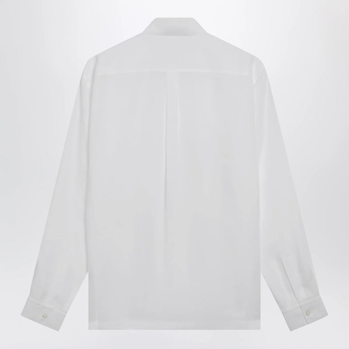 Dolce&amp;Gabbana - Hawaii-fit linen shirt with DG hardware, optic white